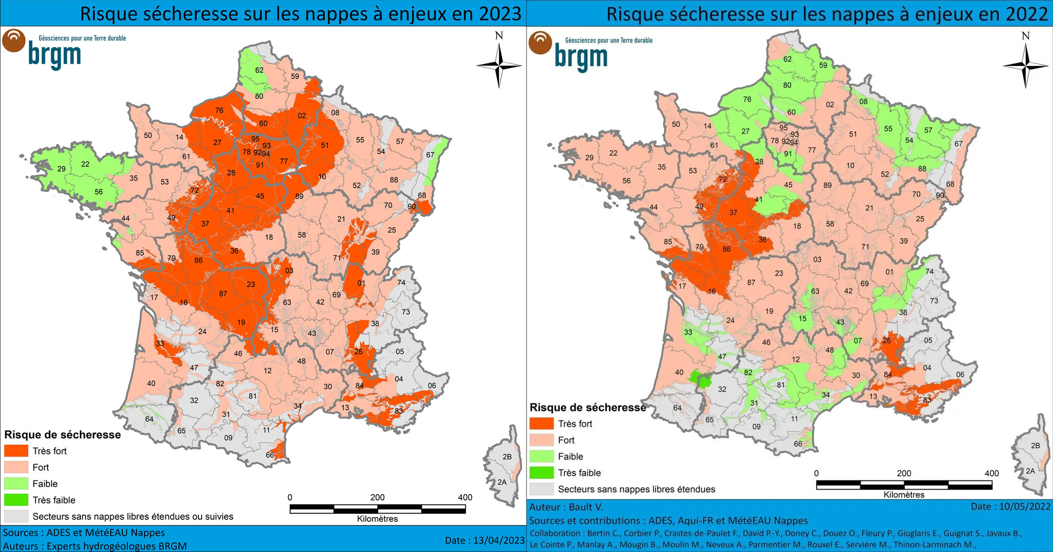 Les réserves souterraines sont au plus bas après l’hiver, d'où un grand risque de tension sur l'eau dans les mois à venir …